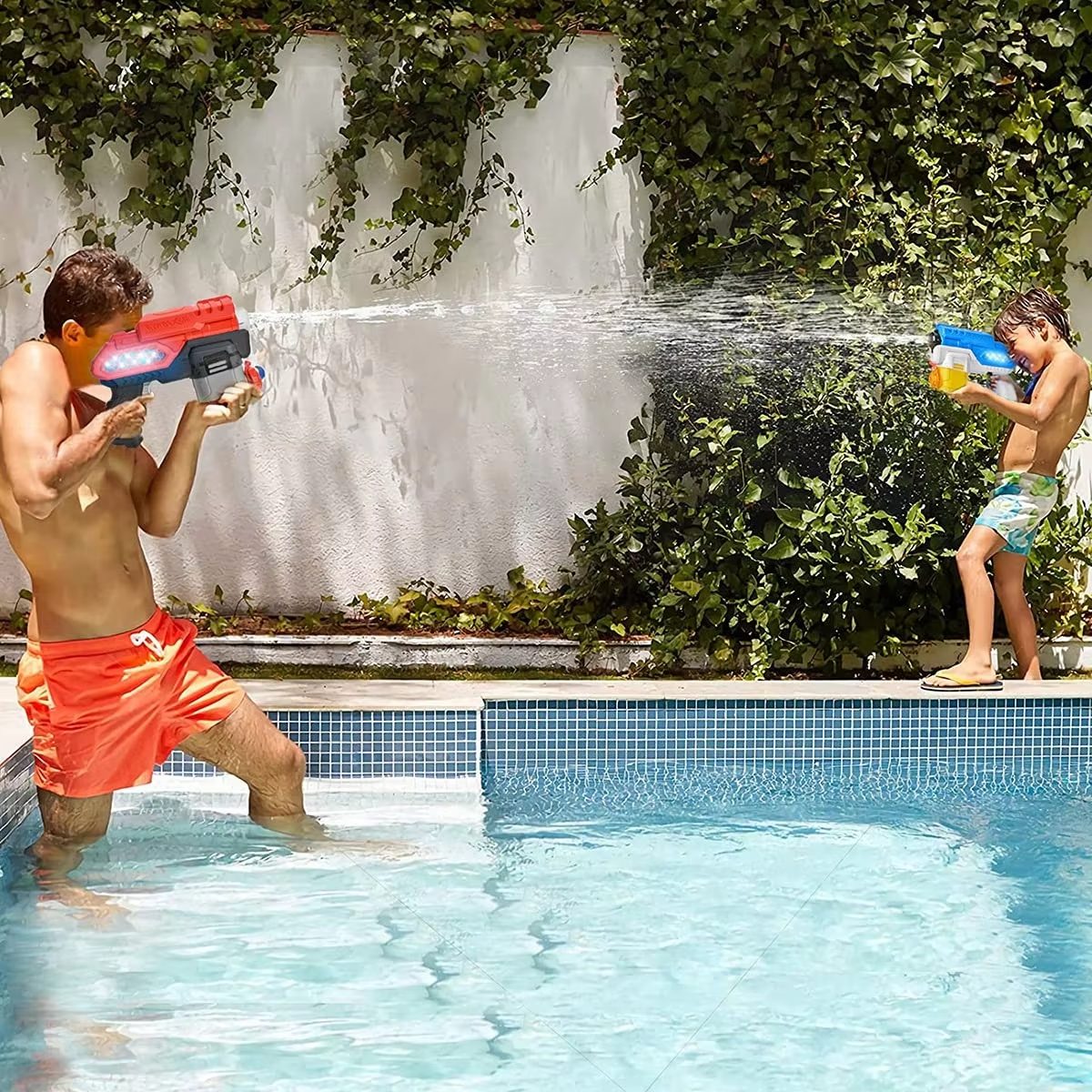 Electric Squirt Gun with Cool Lights and Sound Effects - Up to 26 Feet Shooting Range, Perfect for Kids' Water Play (12)