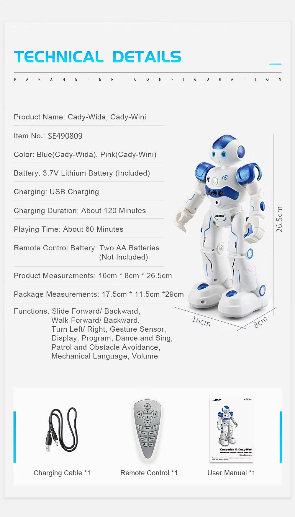 Entertainment Robot with Singing and Dancing Features - Interactive Gesture-Controlled Toy for Kids (16)
