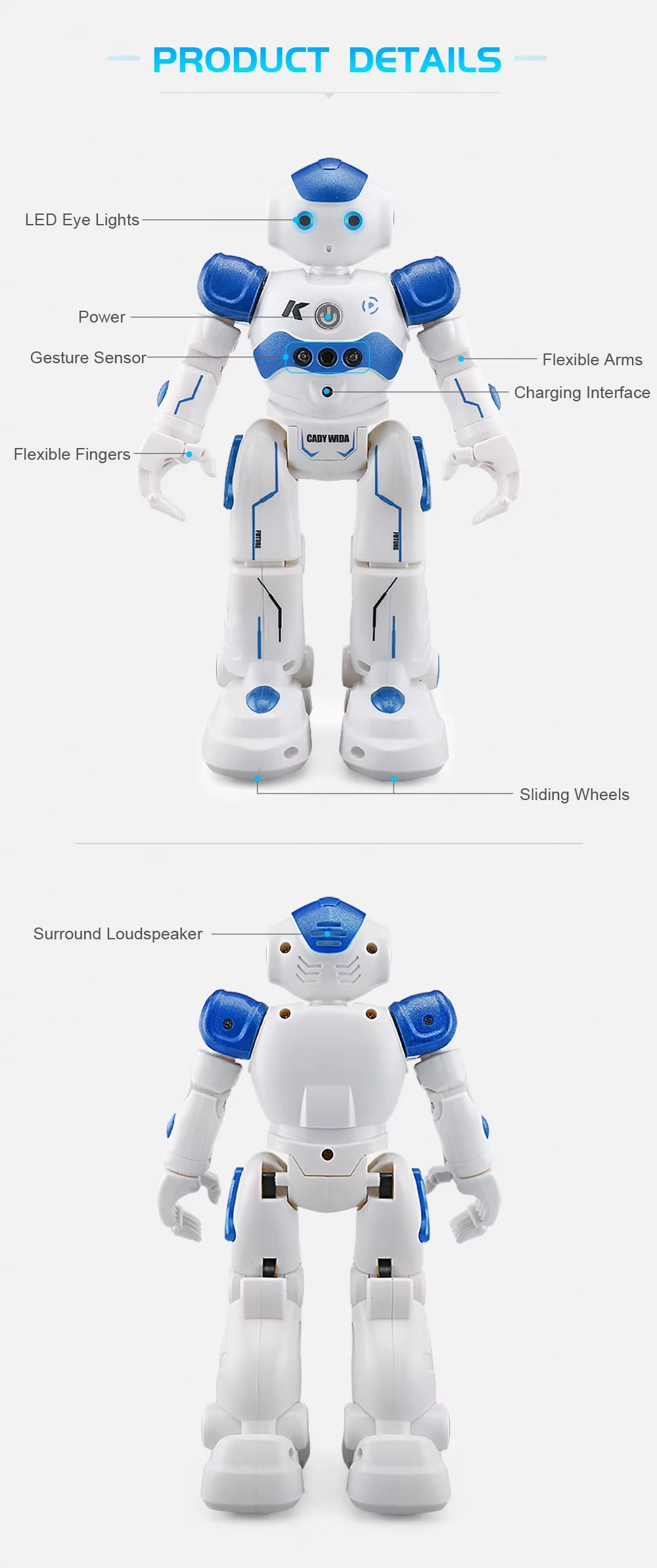 Entertainment Robot with Singing and Dancing Features - Interactive Gesture-Controlled Toy for Kids (17)