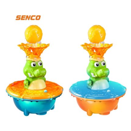 Fountain Crocodile Bath Toy with 5 Modes and Flashing Lights - Kids' Bathtub Play-set for Endless Fun and Learning