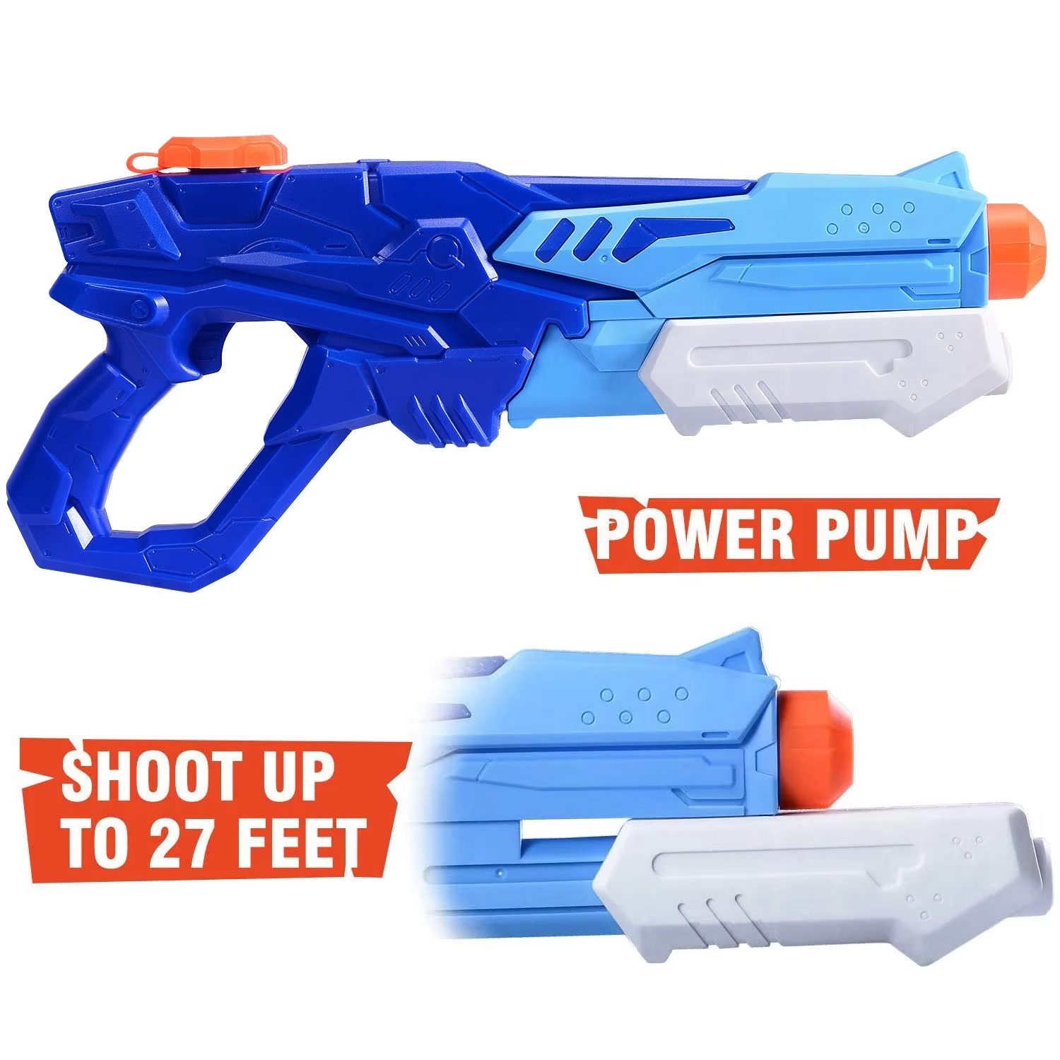 High-Capacity Water Gun with Pump Pressure - Shoots Up to 27 Feet, Ideal for Summer Water Battles and Pool Parties (6)