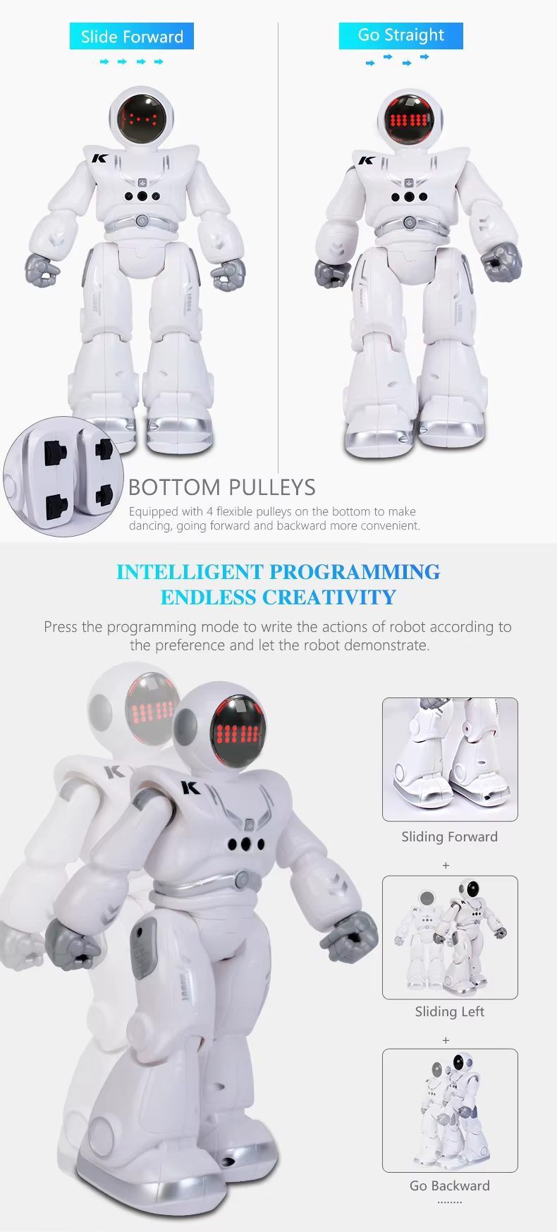 Intelligent Programmable Robot Toy with Gesture Sensing - Infrared Remote Control, LED Lights, and Auto Demo for Kids (4)