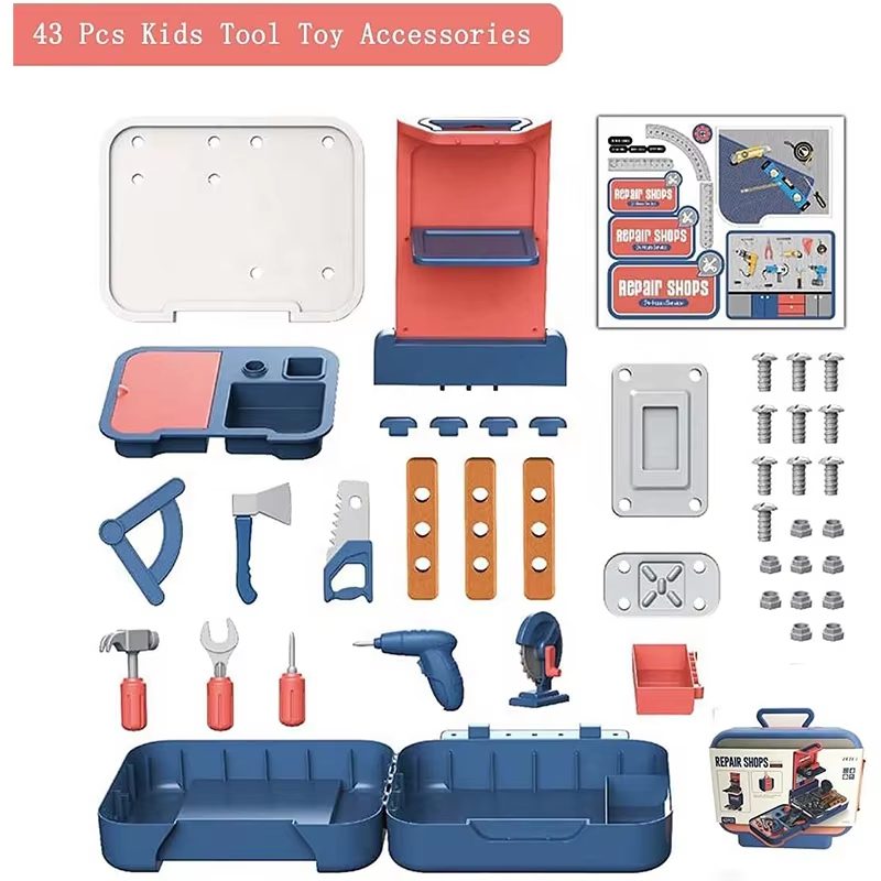 Kids Tool Play-set 43-Piece Repair Shop Playset for Creative Learning and Safe Play (13)