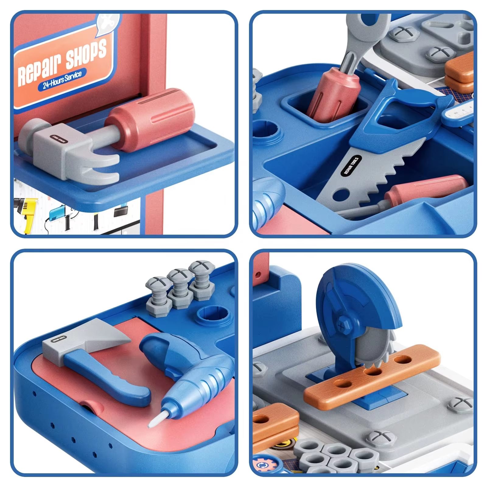 Kids Tool Play-set 43-Piece Repair Shop Playset for Creative Learning and Safe Play (15)