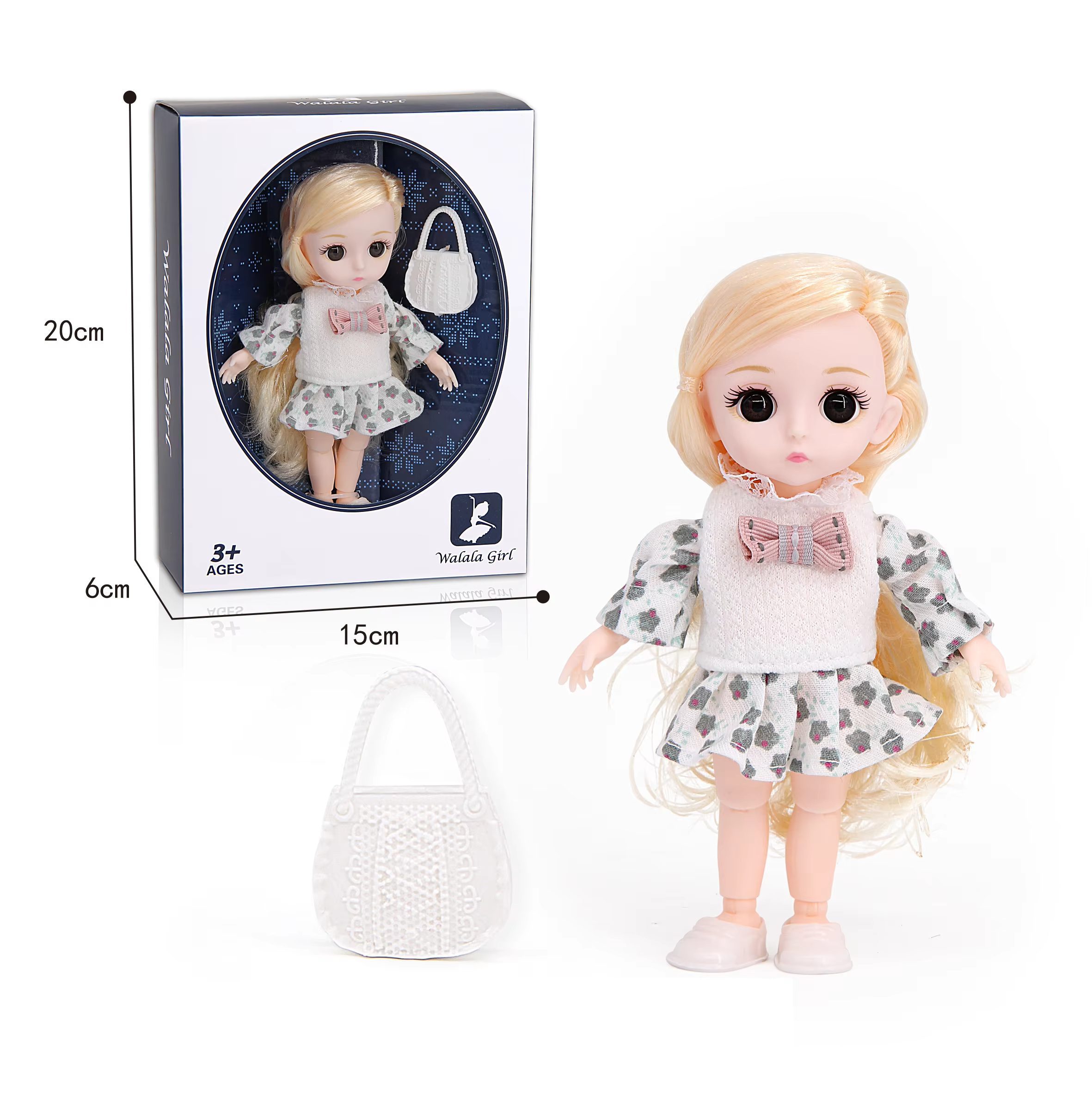 Mini Fashion Doll 15cm with Accessory Set - Perfect for On-the-Go Play and Collection (6)