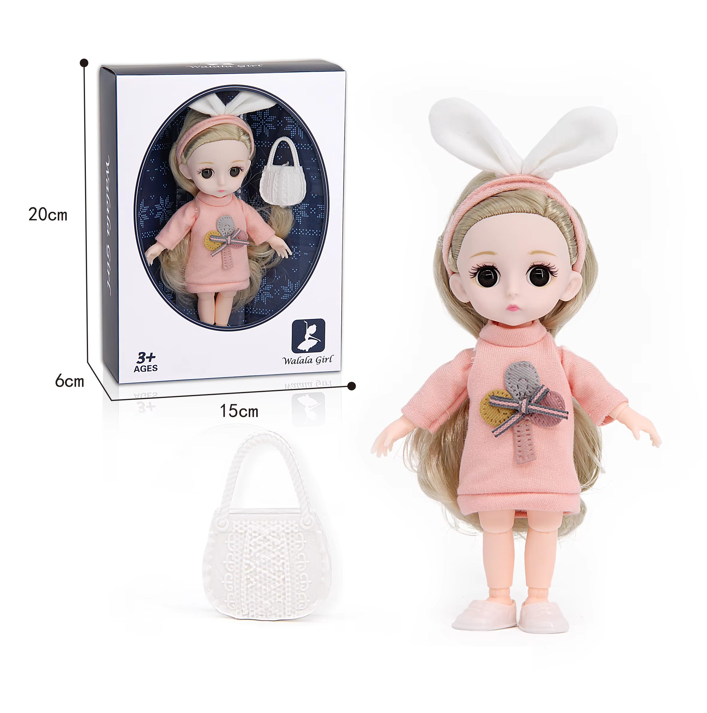 Mini Fashion Doll 15cm with Accessory Set - Perfect for On-the-Go Play and Collection (7)
