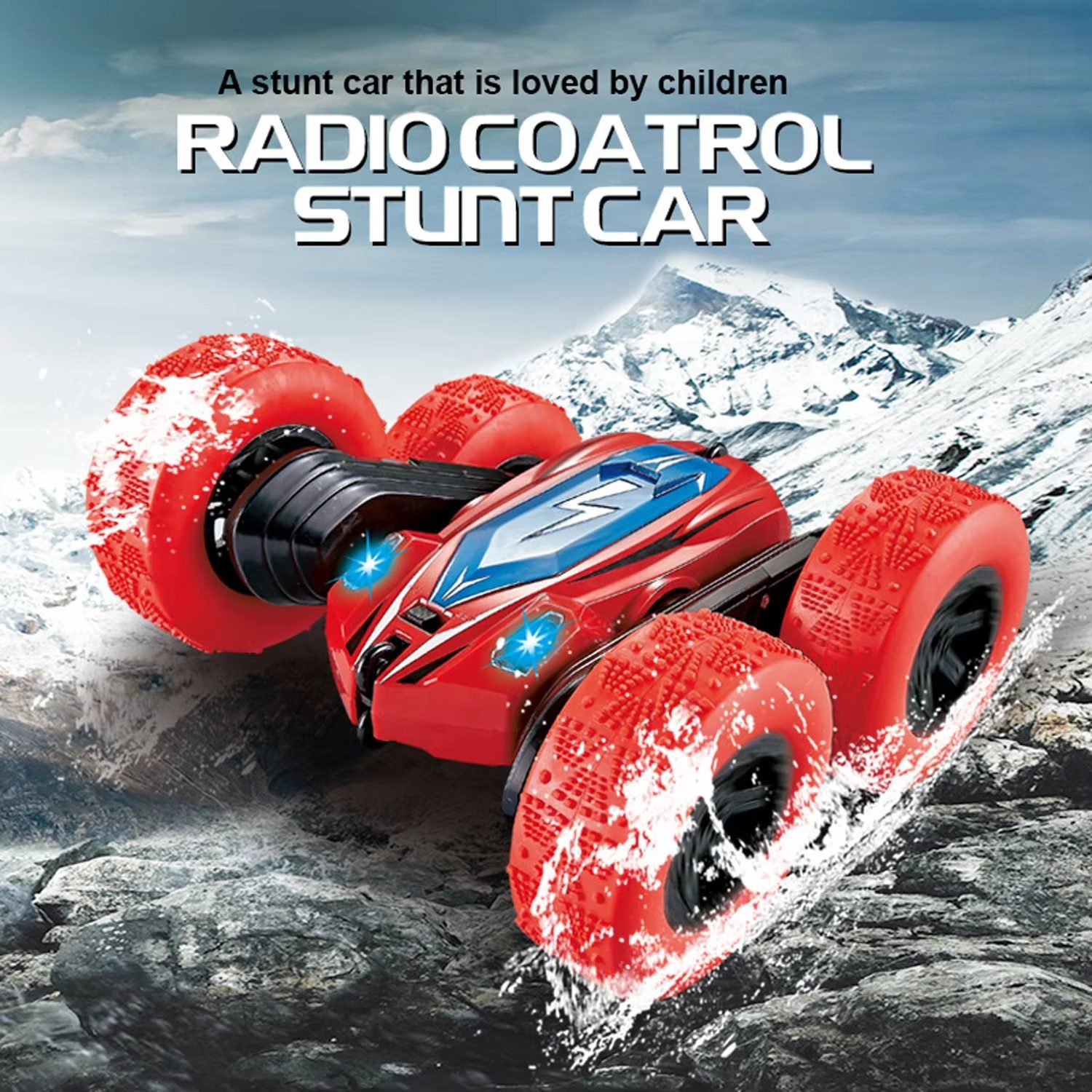 Radio-Controlled Stunt Car High-Performance 2.4GHz with 360° Rotation, LED Lights, and Durable Design - Red and Green Options (10)