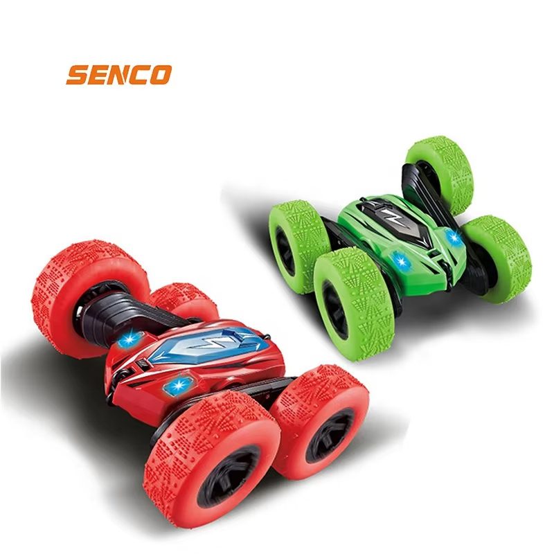 Radio-Controlled Stunt Car High-Performance 2.4GHz with 360° Rotation, LED Lights, and Durable Design - Red and Green Options (6)