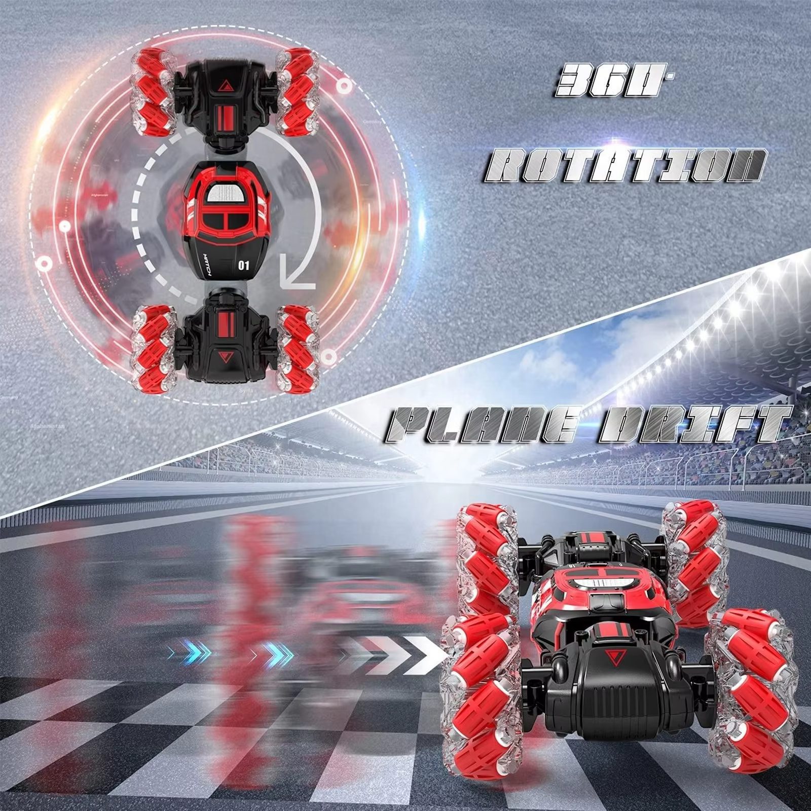 Remote Control Stunt Car with 360° Rotation, LED Lights, and Music - Double-Sided Play for Extreme Adventures (13)