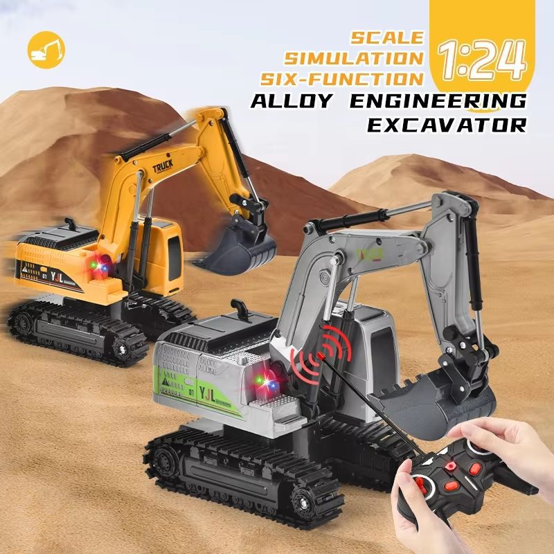 Remote-Controlled Engineering Excavator 124 Scale with 360° Rotation and Alloy Bucket - Kids' Construction Toy (12)