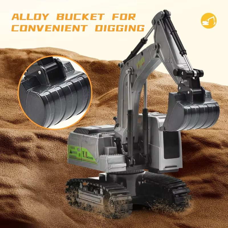 Remote-Controlled Engineering Excavator 124 Scale with 360° Rotation and Alloy Bucket - Kids' Construction Toy (14)