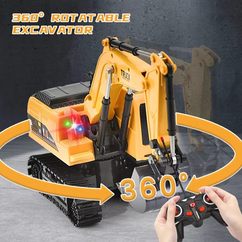 Remote-Controlled Engineering Excavator 124 Scale with 360° Rotation and Alloy Bucket - Kids' Construction Toy (15)