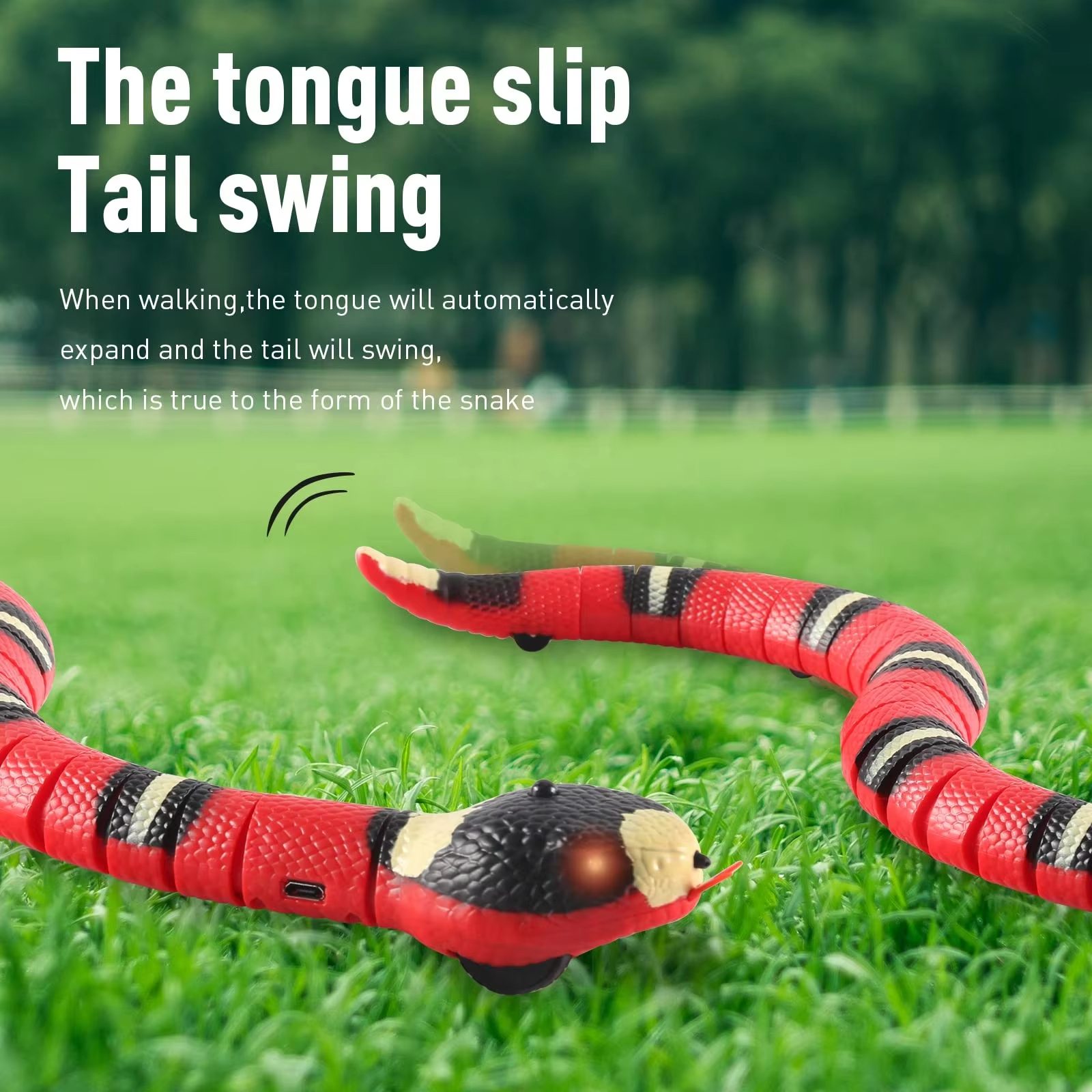 Remote-Controlled Snake Toy with Obstacle Avoidance - Interactive USB Rechargeable Pet Playmate (12)