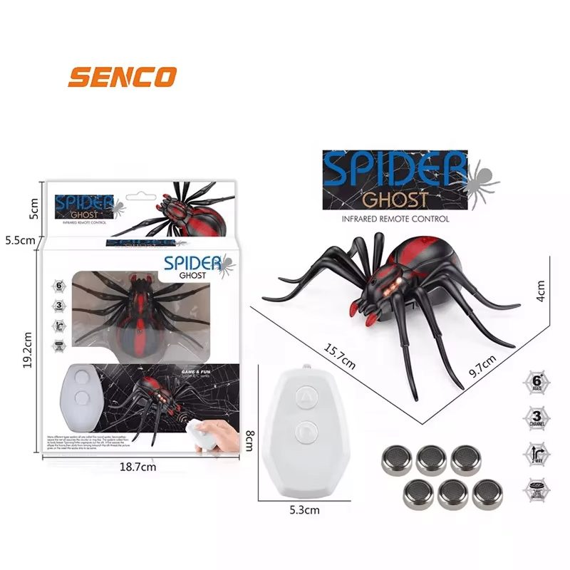 Remote-Controlled Spider Toy with LED Lights Realistic Appearance, Sensitive Infrared Control, and Easy Battery Operation for Kids (10)