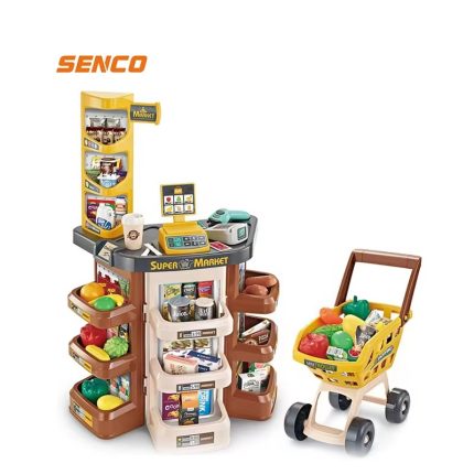 Supermarket Cash Register Playset for Kids - 47-Piece Set with Electronic Scale, Card Payment, and Shopping Cart, Perfect for Role-Playing and Learning