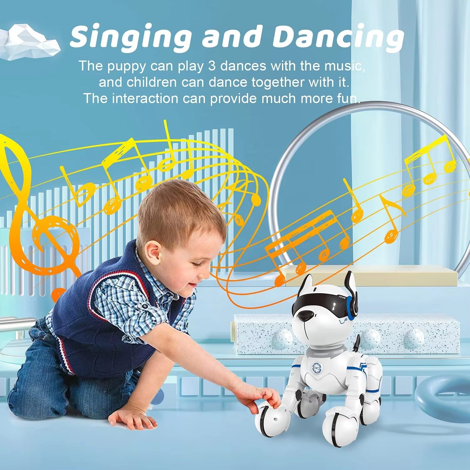 Voice-Controlled Robotic Puppy - Singing, Dancing, and Guard Mode for Kids' Entertainment and Learning (8)