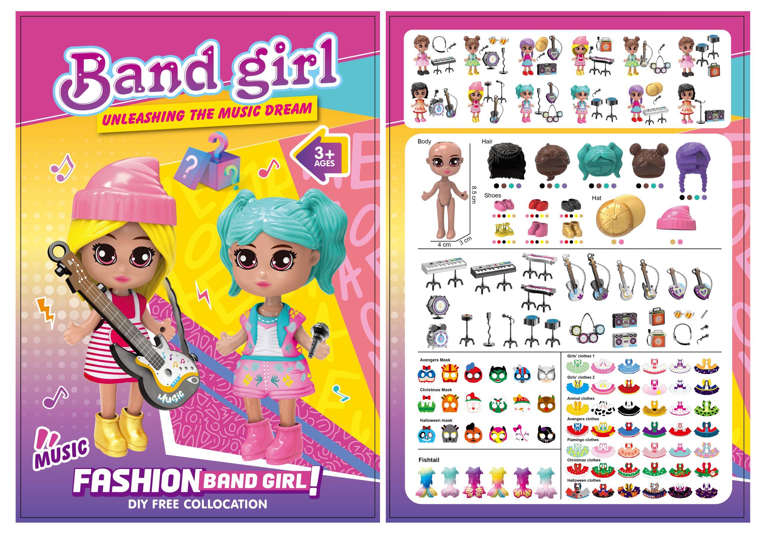 Band Girl Fashion Dolls Unleash the Music Dream with DIY Dress-Up and Musical Playsets - Top Kids' Toy for Creative Fun (4)