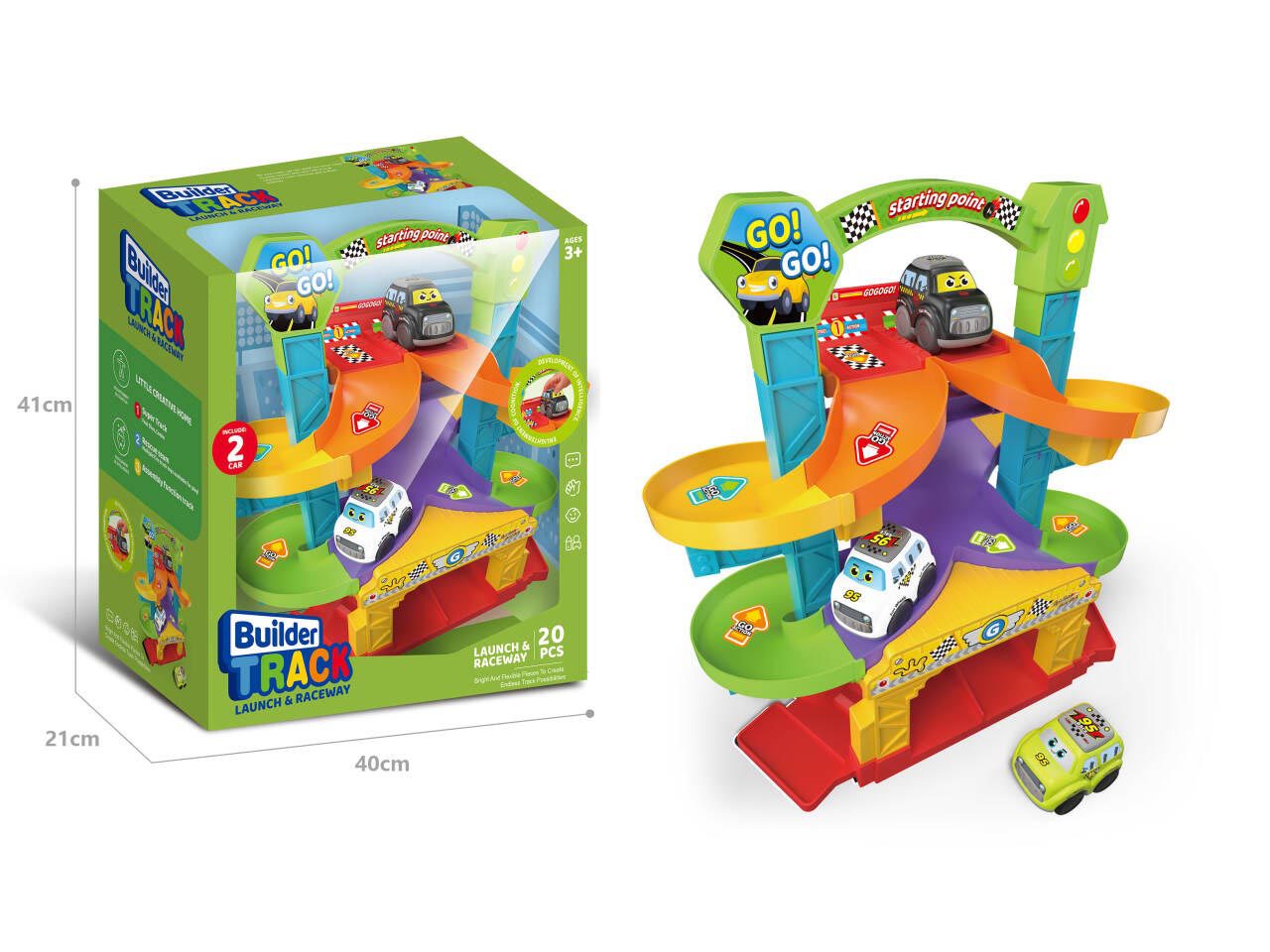 Builder Track Launch Raceway Ultimate Collection - City Parking, Fire Station, and Stunt Raceway Sets with 20-Piece Starting Point for Kids Ages 3+ (7)