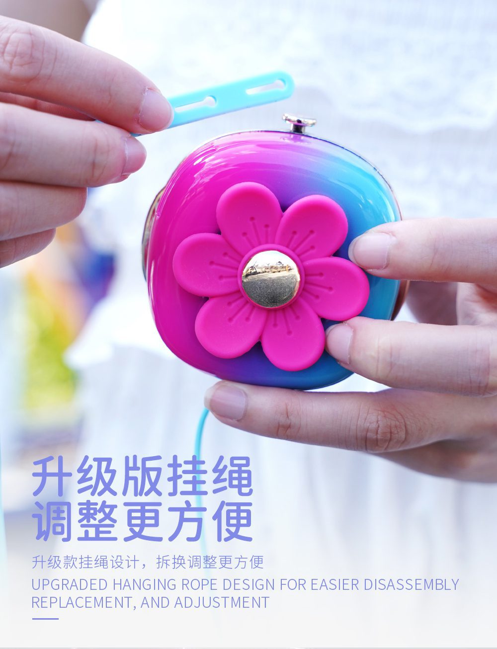 Flower Design USB Fan - 3-Speed Adjustable, Lightweight, and Rechargeable for Summer Cooling (10)