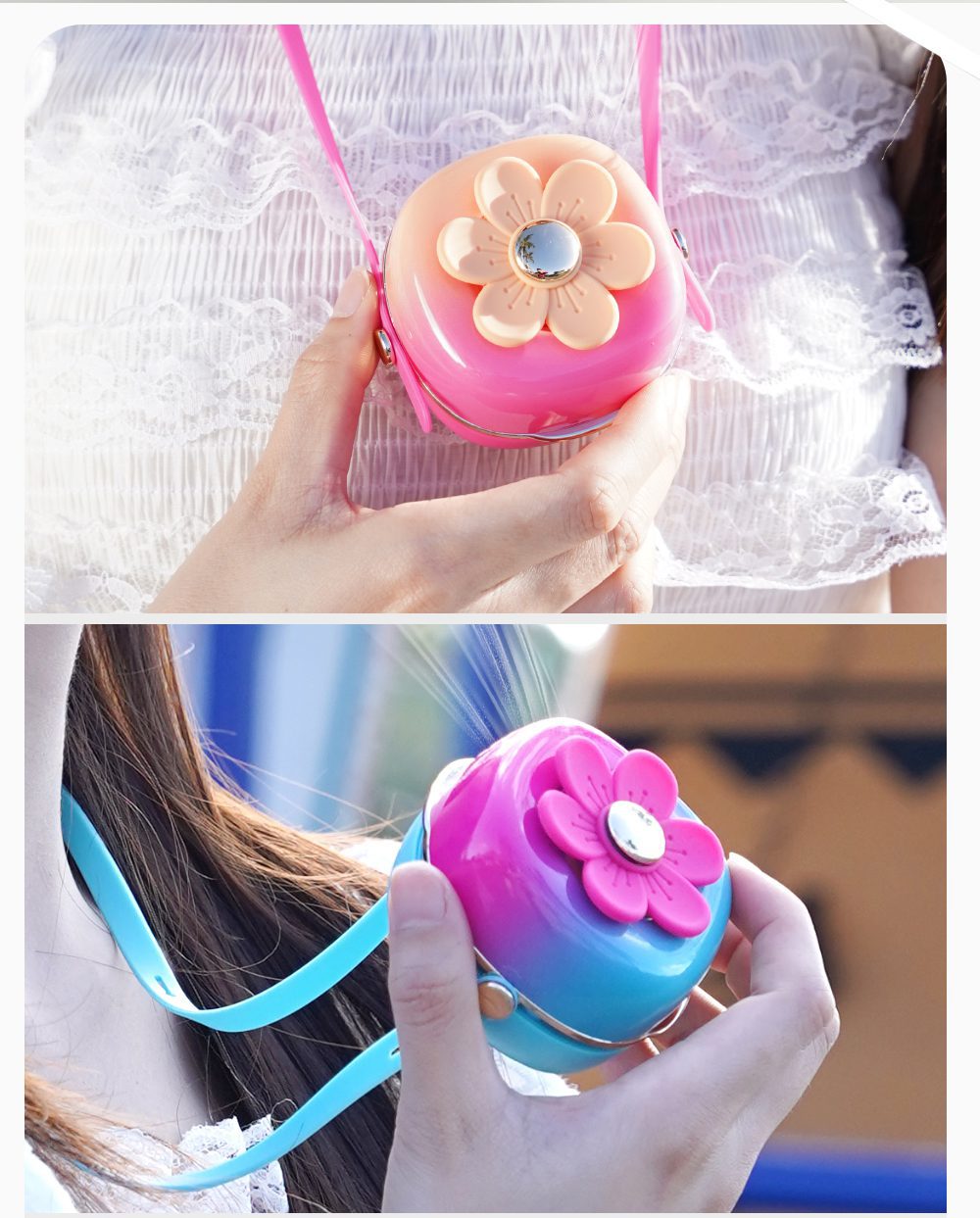Flower Design USB Fan - 3-Speed Adjustable, Lightweight, and Rechargeable for Summer Cooling (15)